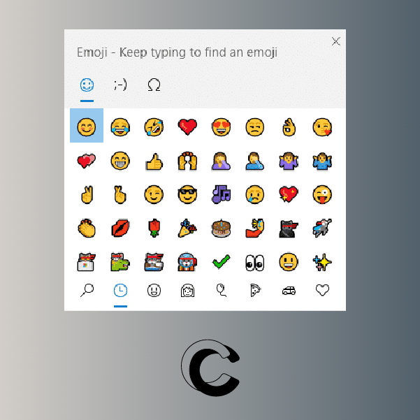 Cal Computer teaches handy shortcuts - Windows Logo Key . or ; will open the emoji panel 