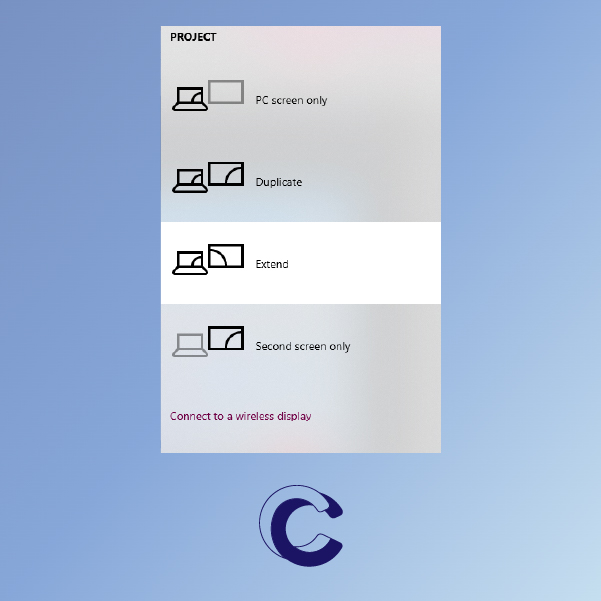 Cal Computer teaches handy shortcuts - Windows Logo Key P will prompt the Project Panel to open